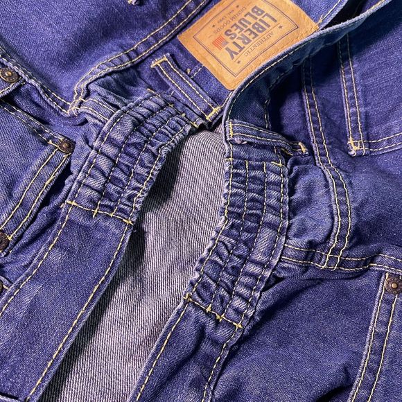 4 Pair KingSize Big Mens Jeans 44 x 27 (Hemmed) Elastic Insert Waist Blue Denim - Picture 5 of 16